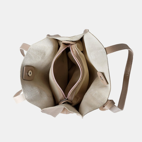 Bolso tote de piel liso de mujer nude Stella