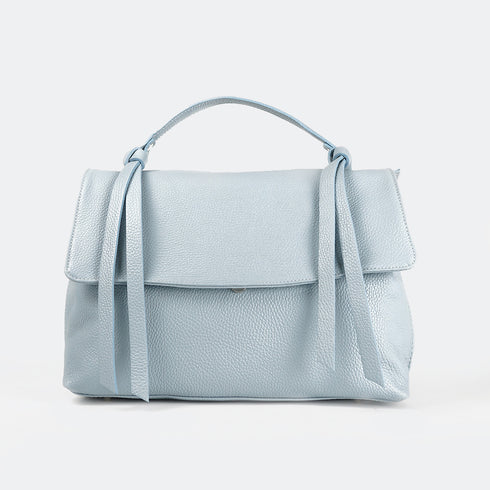 Bolso de mano de piel bolso grande con solapa para mujer celeste Beca