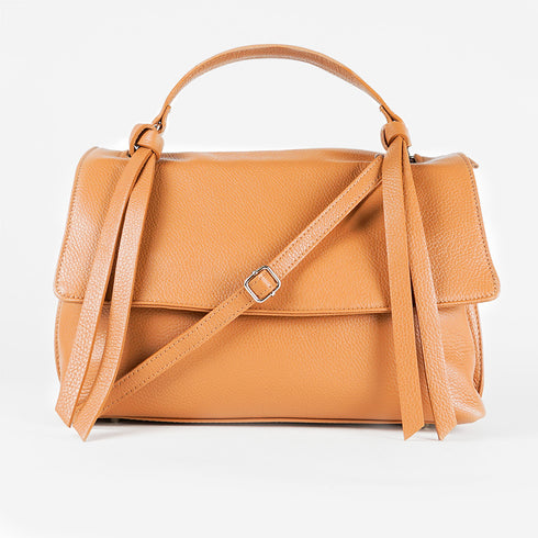 Bolso de mano de piel bolso grande con solapa para mujer marrón Beca