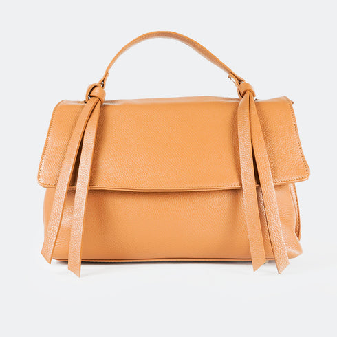 Bolso de mano de piel bolso grande con solapa para mujer marrón Beca