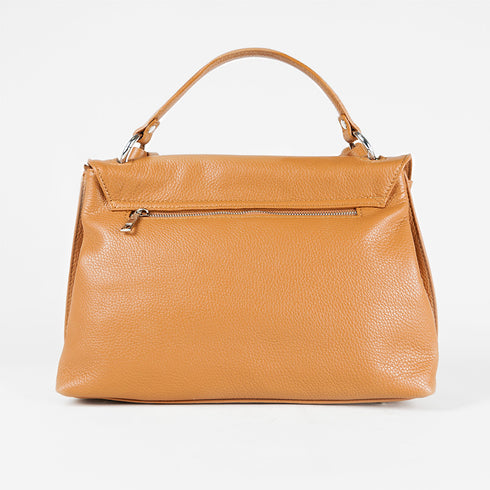 Bolso de mano de piel bolso grande con solapa para mujer marrón Beca