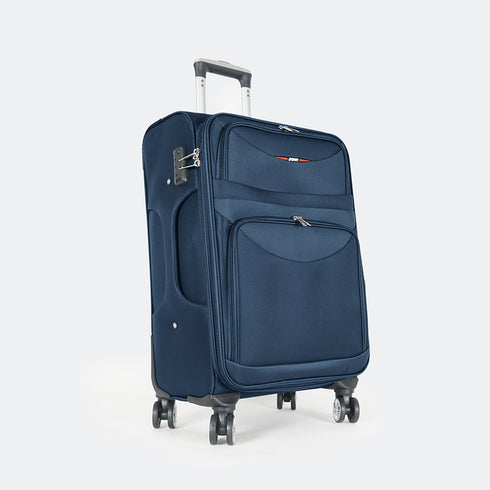 Maleta de viaje blanda extensible 56cm/66cm/76cm/86cm, 10kg/15kg/20kg/23kg, de tela poliéster Pissa Azul