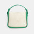 Bolso de mano de piel y rafia para mujer Pandorina Verde